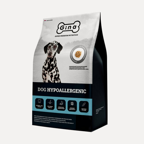 Изображение товара Gina Dog Hypoallergenic сухой гипоаллергенный корм для взрослых собак с индейкой и уткой - 18 кг