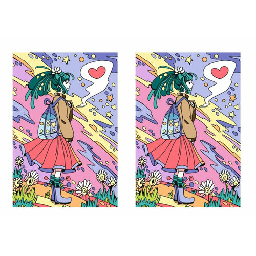 Картина по номерам Lori, Аниме Мысли о любви, Ркн-111, 28.5 х 20 см, разноцветный, 2 уп.