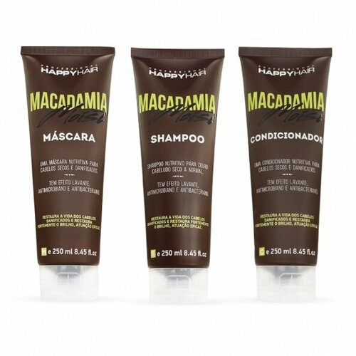 Набор Happy Hair Macadamia Moist Шампунь + Маска + Кондиционер без SLS/SLES 250/250/250 мл