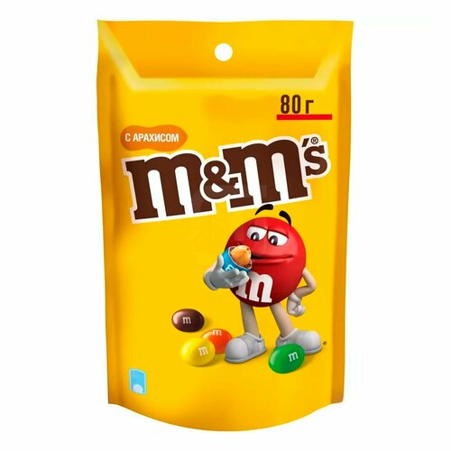Конфеты шоколадные с арахисом M&M's драже, 3шт по 80 г / Молочный шоколад, арахис
