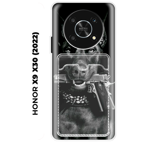Чехол с карманом на Huawei Honor X9 (для Хонор Икс9) силиконовый чехол противоударный для honor x9 4g прозрачный