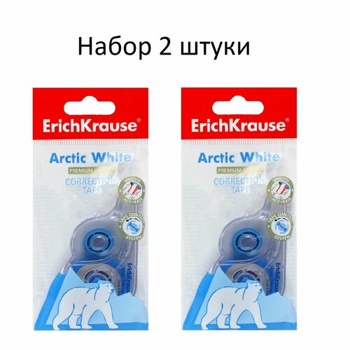 (2 шт) Корректирующая лента ErichKrause Arctic white, 5мм х 8м