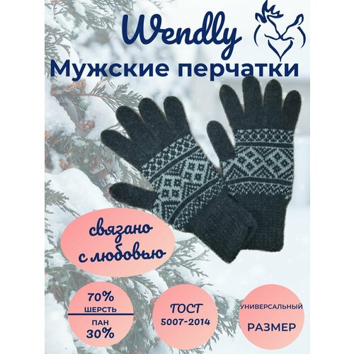 фото Перчатки мужские зимние шерстяные "wendly"