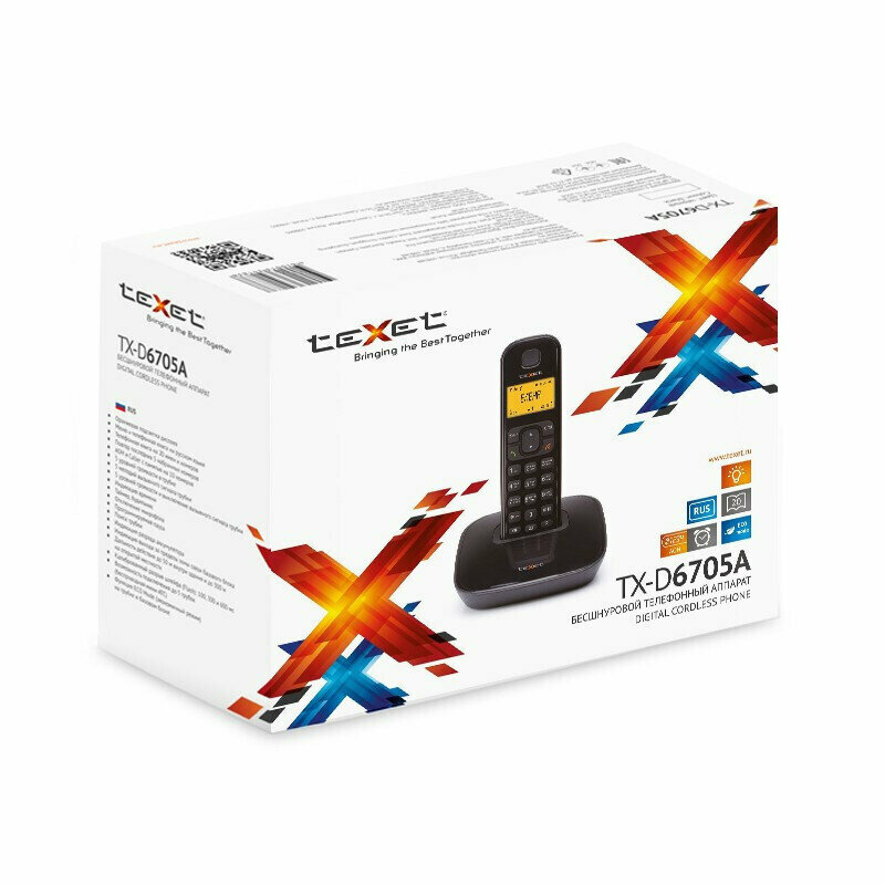 Радиотелефон DECT Texet TX-D6705A черный