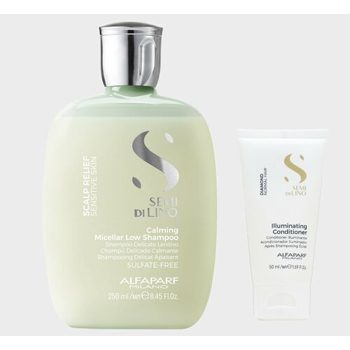 Набор Шампунь мицеллярный успокаивающий SDL 250 мл Кондиционер для нормальных волос придающий блеск SDL 50 мл Alfaparf 1947719842 2316₽
