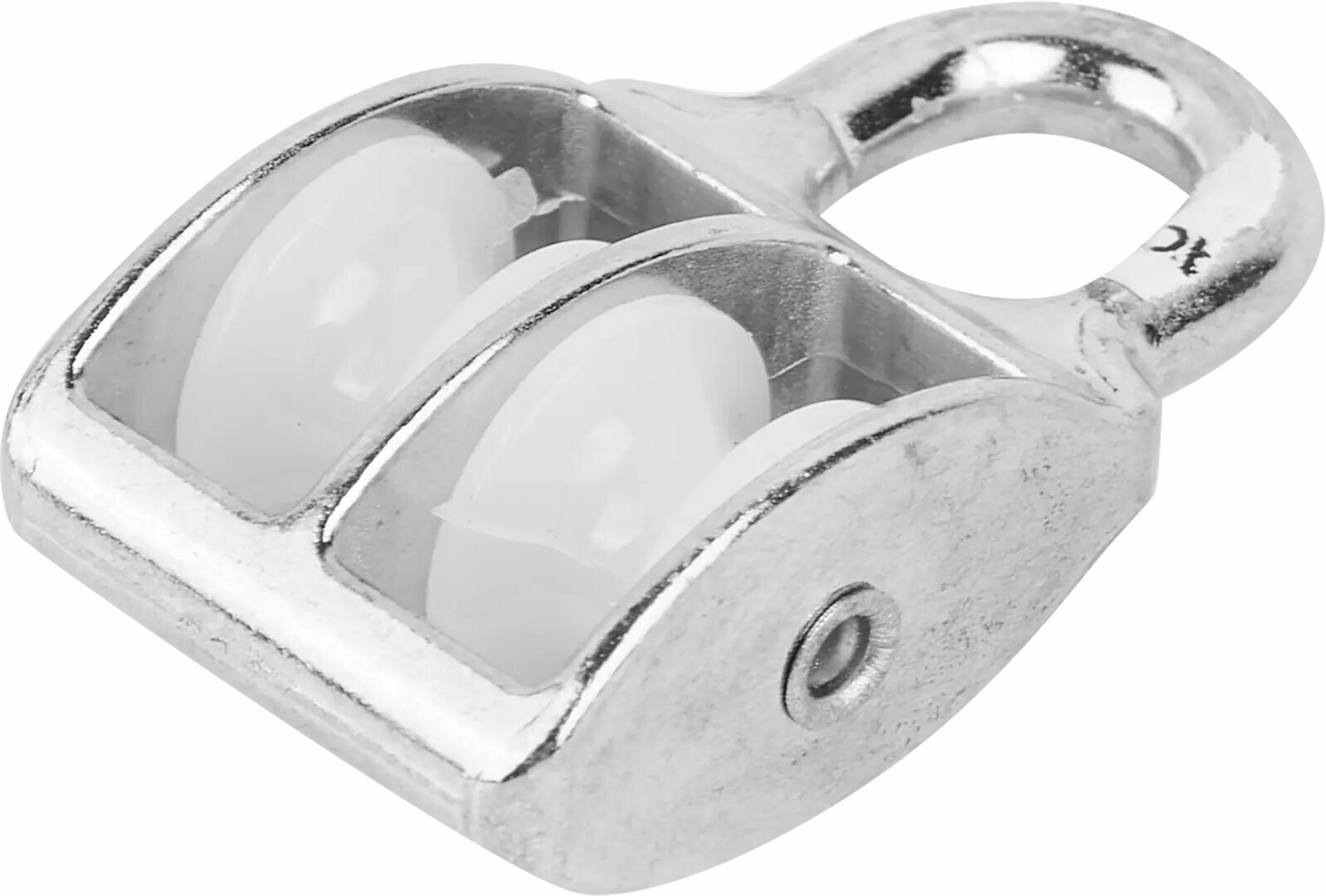 фото Блок для троса двойной с пластиковым шкивом 15 мм