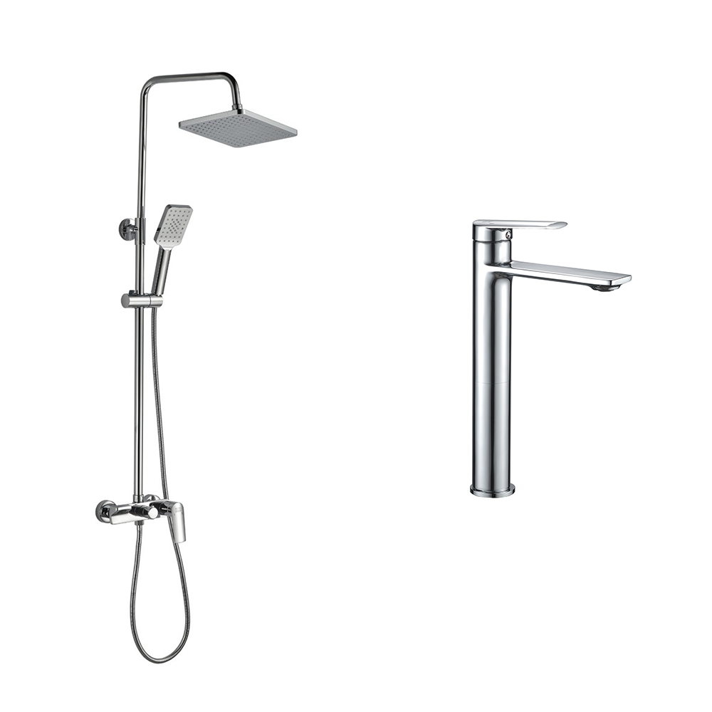 фото Комплект 2в1 душевая стойка BOCH MANN MIMI BM8602 + Смеситель для раковины высокий BOCH MANN MIMI XL BM8592