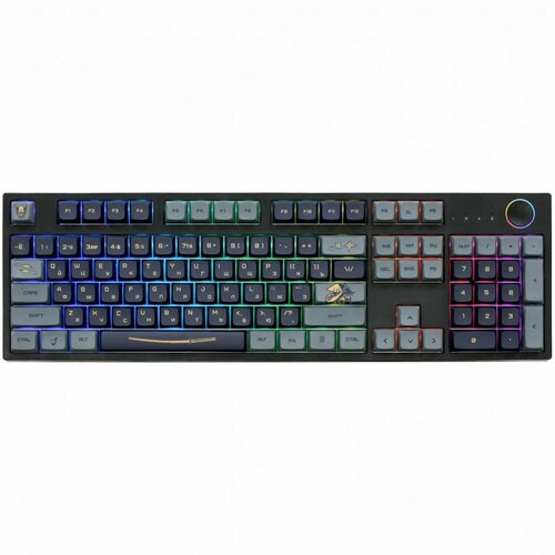 Игровая клавиатура для компьютера беспроводная проводная механическая Gateron Mint 104 клавиши Bluetooth USB радиоканал черная TechFurn Katana 1 шт 20490₽