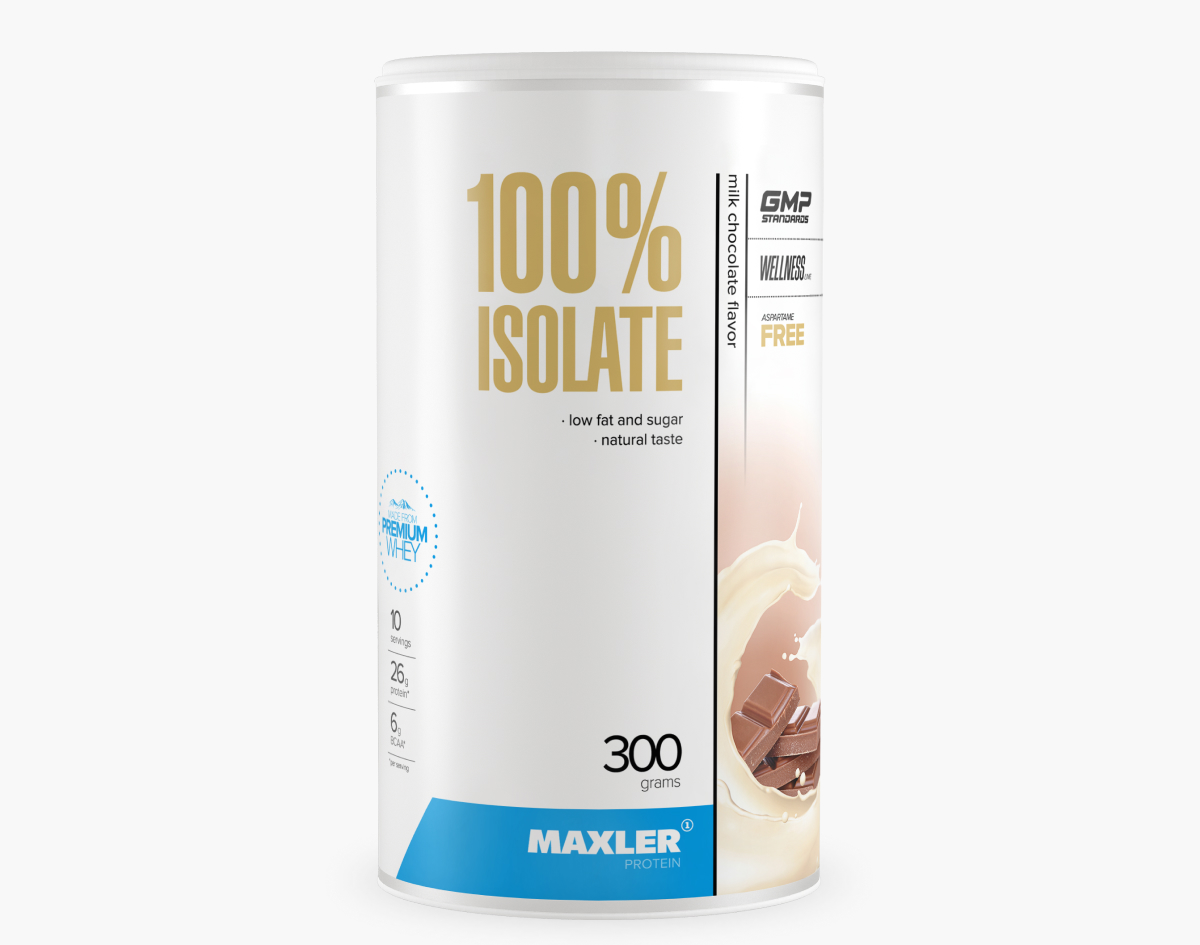 Изолят протеина Maxler 100% Isolate (90% protein) 300 гр. - Молочный шоколад