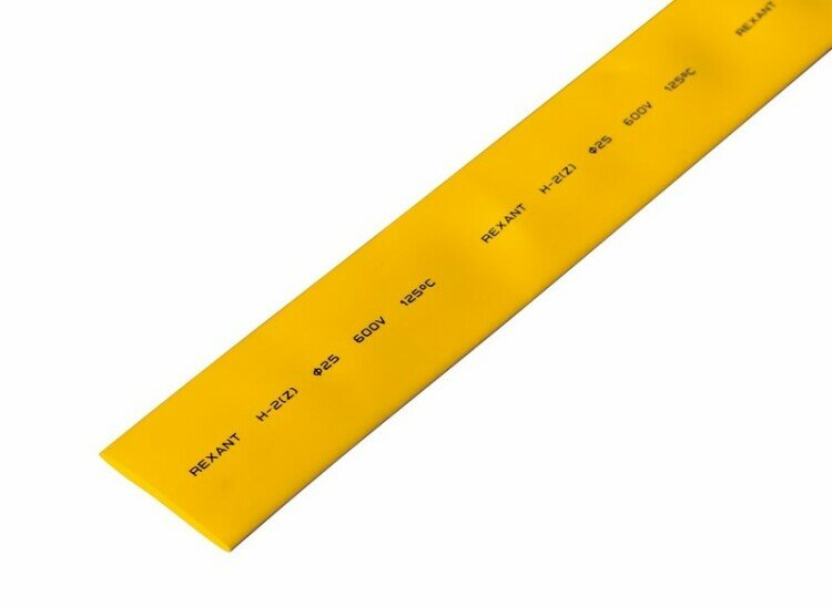 фото Трубка термоусаживаемая 25/12,5 мм желтая REXANT