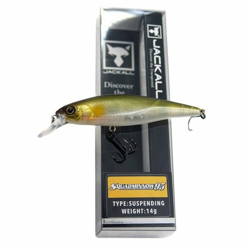 Воблер JACKALL SQUAD MINNOW 95SP 14g цвет GHOST AYU