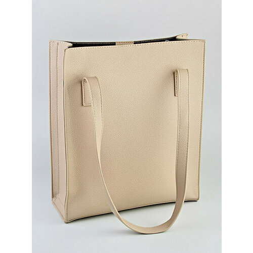 фото Сумка шоппер , фактура зернистая, бежевый babak