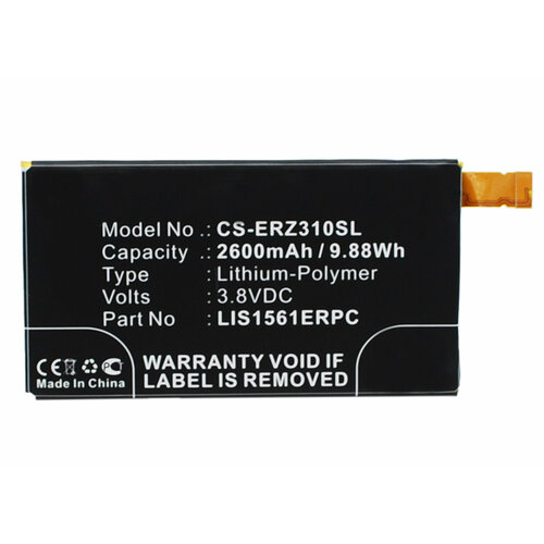 Аккумулятор CS-ERZ310SL LIS1561ERPC для Sony Xperia Z3 Compact D5803 LTE 3.8V / 2600mAh / 9.88Wh новый аккумулятор 2600 мач lis1561erpc для sony xperia z3 compact z3c z3mini d5803 d5833 c4 e5303 e5333 e5363 e5306 бесплатные инструменты