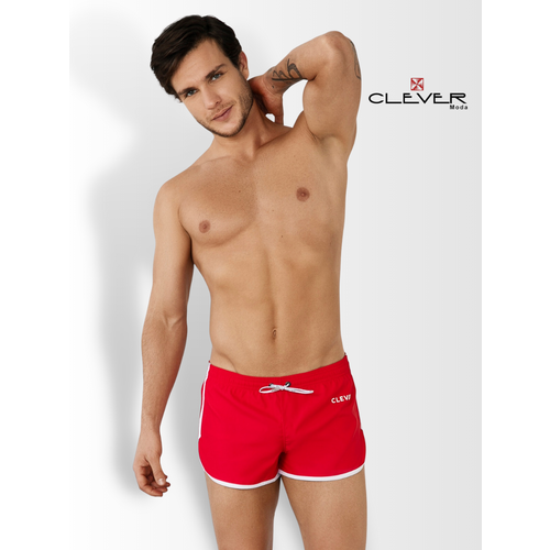 Шорты для плавания CLEVER Moda, размер 46, красный шорты для плавания clever moda размер l черный
