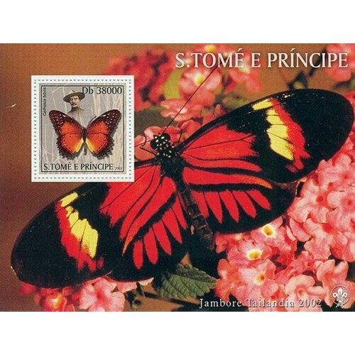 Почтовые марки Сан-Томе и Принсипи 2003г. Бабочки и Роберт Баден-Пауэлл Бабочки, Ученые MNH