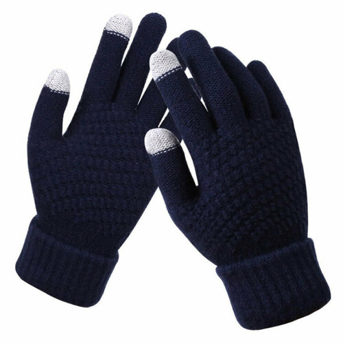 Зимние перчатки Wool для сенсорных экранов (Navy Blue)