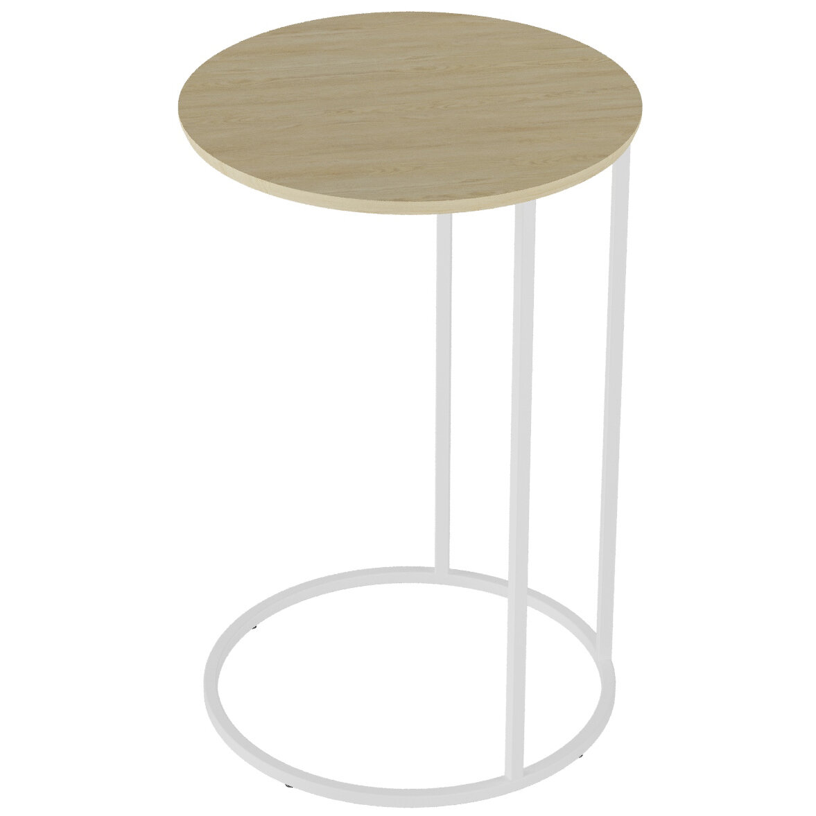 Приставной столик PASSO OTIN, столешница дуб янтарный, белые ножки