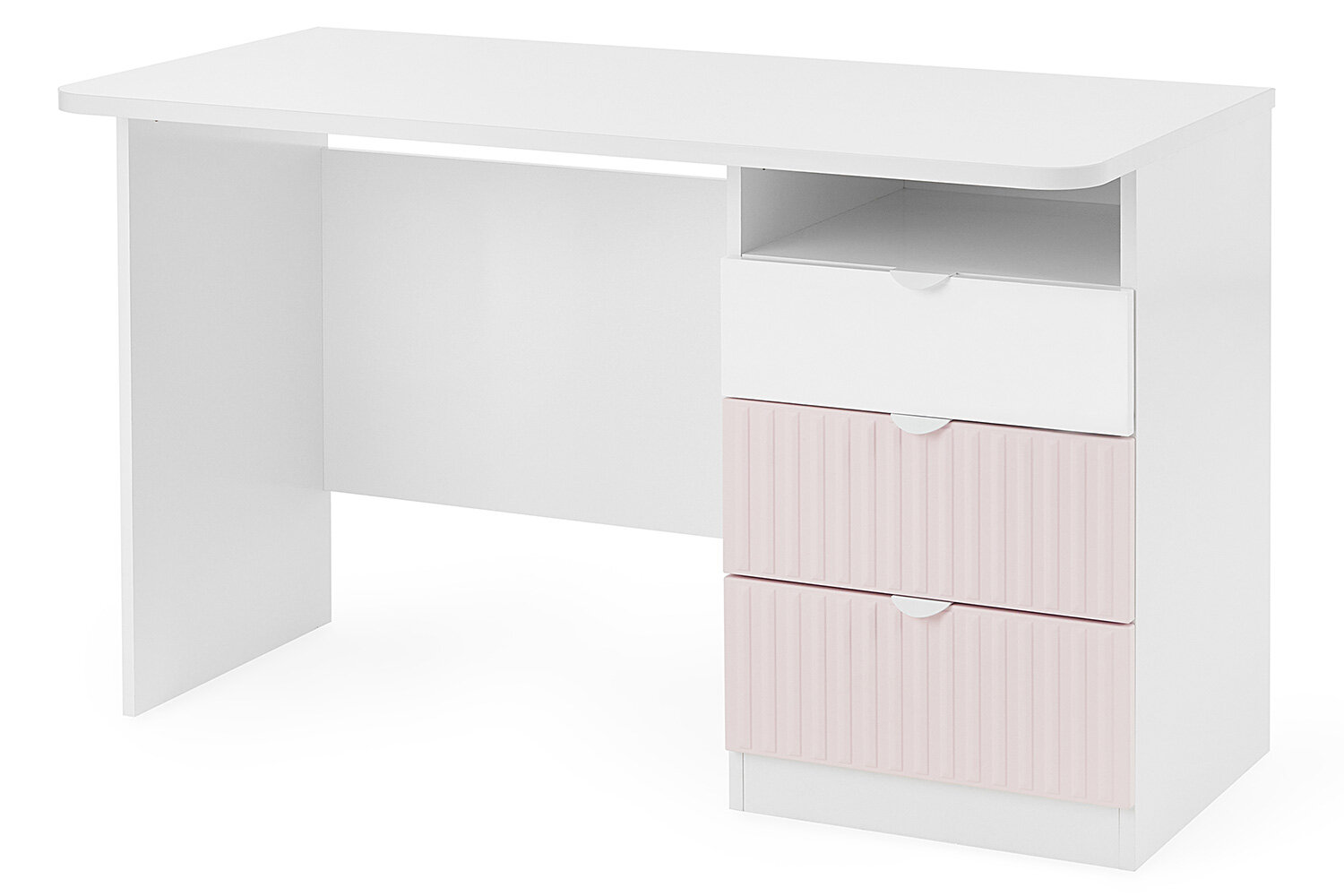 Письменный стол Каролина, 119,2х75,5х59, цвет белый глянец, розовый