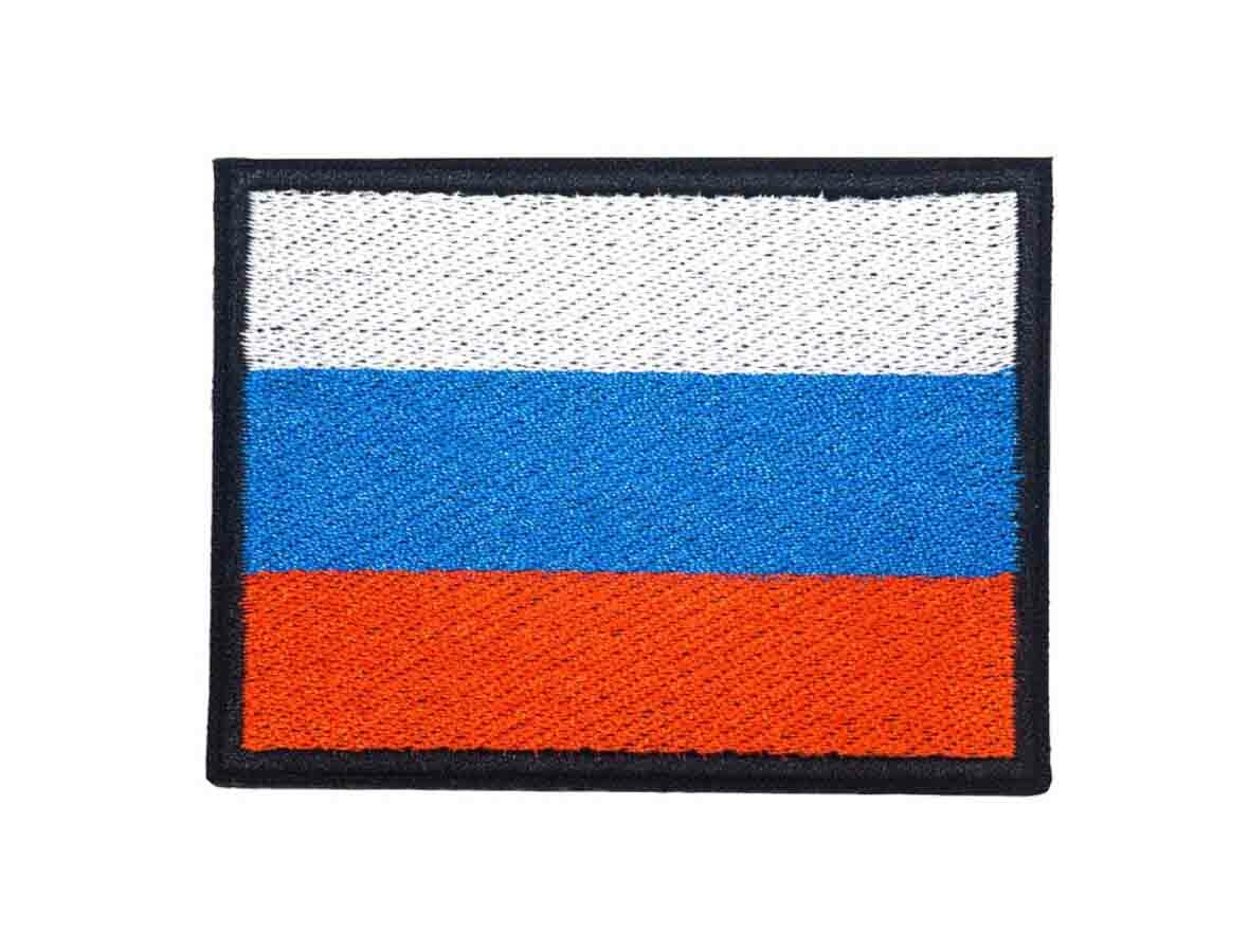 Шеврон / нашивка (патч на липучке) Strike "Флаг России" 80х60мм, вышивка