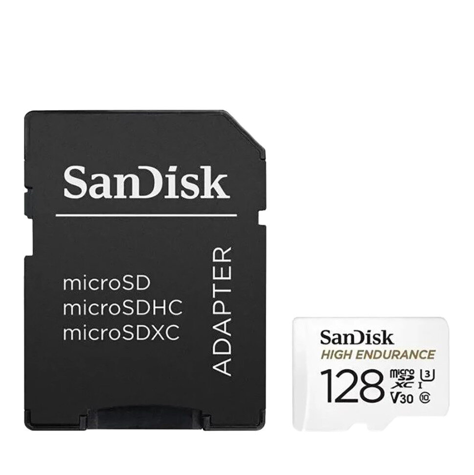 Карта памяти SanDisk High Endurance microSDXC 128Gb V30, UHS-I Class 3 (U3), Class 10