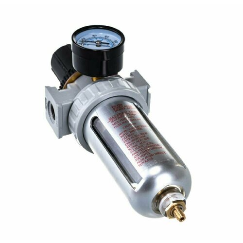 Фильтр-влагоотделитель REMIX 1/4 AFR-80 с манометром и регулятором давления / Фильтр осушителя воздуха для краскопульта с манометром и регулятором давления