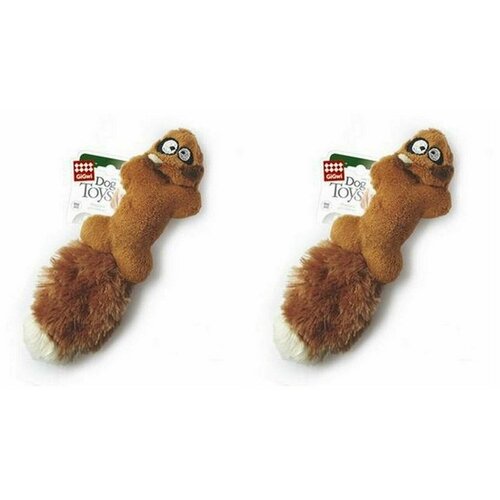 GiGwi Игрушка для собак Белка с двумя пищалками, 2 шт gigwi игрушка белка с пищалкой текстиль 75309 0 136 кг 42542 2 шт