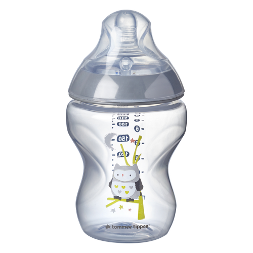 Бутылочка для кормления Tommee Tippee, Closer to nature, 260 мл, серый, 0+ бутылочка для кормления tommee tippee closer to nature 260 мл 0 моно