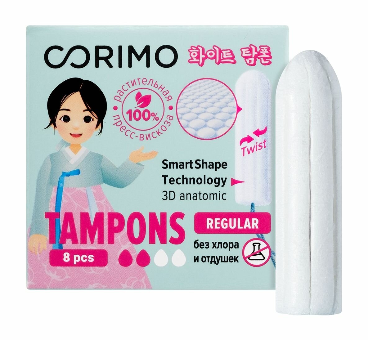 Картинки CORIMO Гигиенические тампоны, Regular S, жен, 8 шт