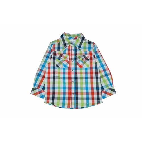 фото Рубашка topolino, размер 92, красный, голубой