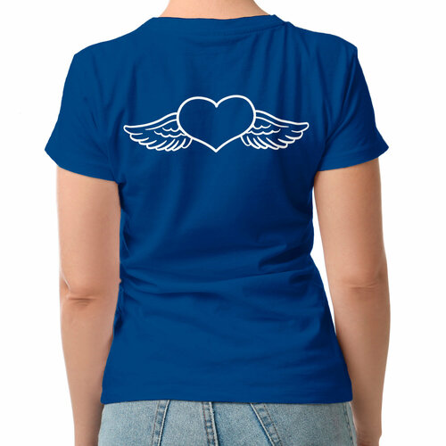 женская футболка белое сердце s темно синий Футболка ROLY, размер XL, синий