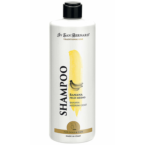 IV SAN BERNARD TRADITIONAL LINE BANANA SHAMPOO шампунь с ароматом банана для среднешерстных собак и кошек (500 мл) milord shampoo gold premium line super regeneration шампунь для собак и кошек восстанавливающий 500 мл