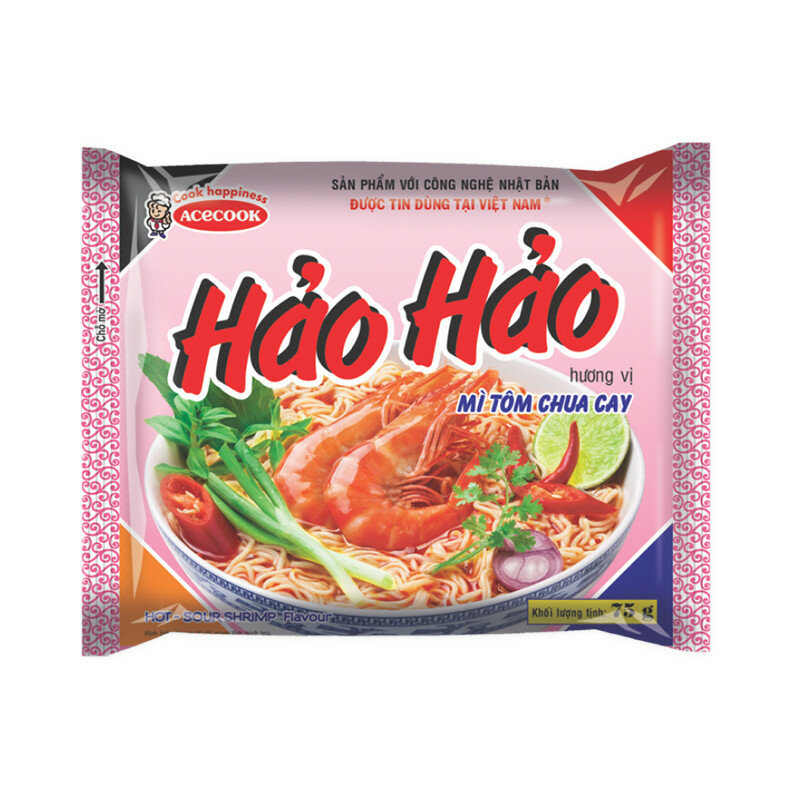 Лапша быстрого приготовления Со вкусом креветки Hao Hao, 77 гр