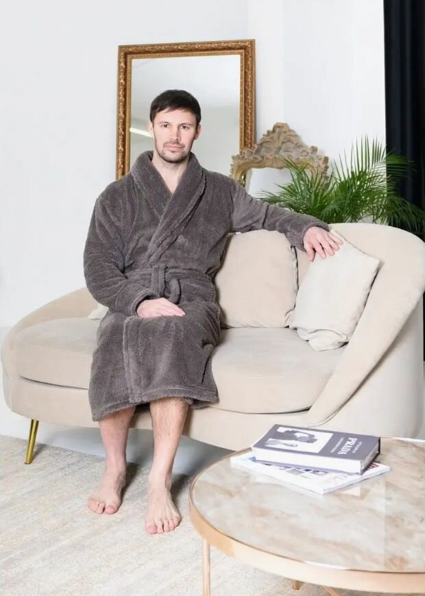 Халат мужской домашний теплый банный длинный - фотография № 2
