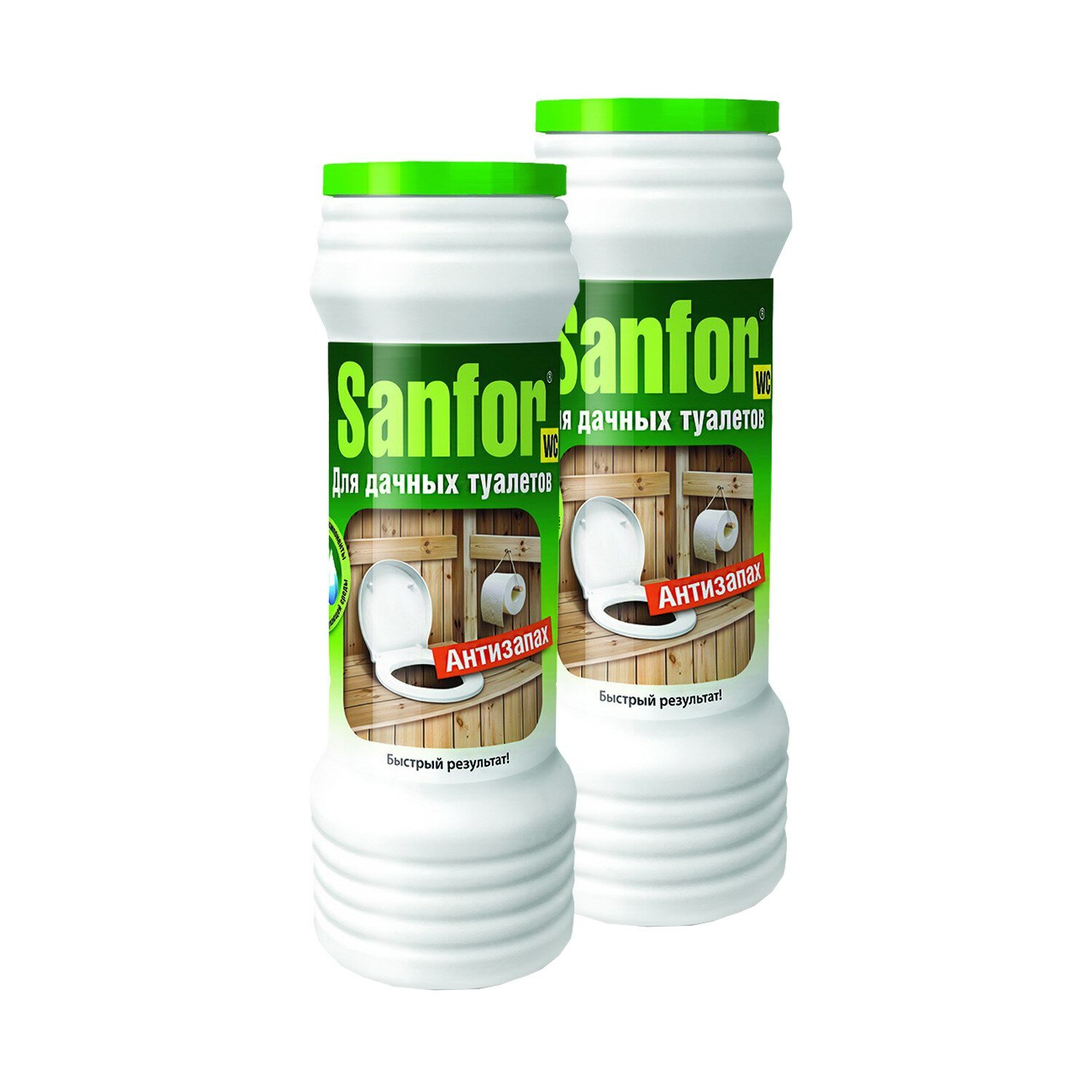Средство Sanfor дезодорирующее для дачных туалетов Антизапах 400г 2шт 4602984015320/набор