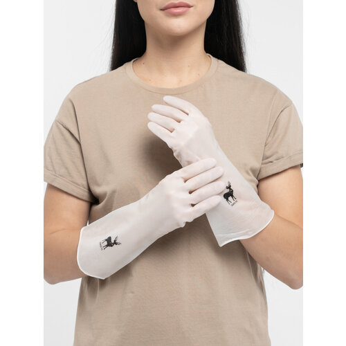 Перчатки хозяйственные высокие Рисунок Поцелуй Размер M 599₽