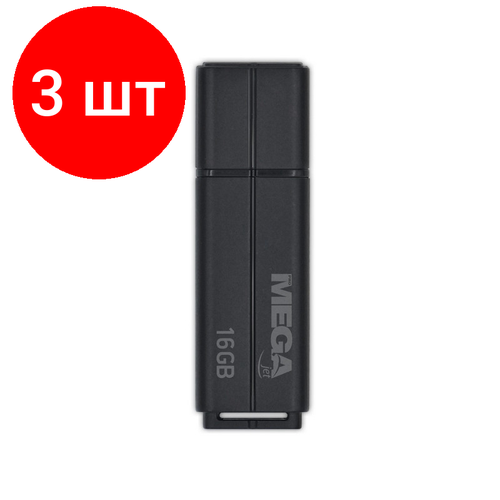 Комплект 3 штук, Флеш-память ProMega jet, 16Gb, USB 2.0, чер, PJ-FD-16GB-Black комплект 2 штук флеш память promega jet 32gb usb 2 0 чер pj fd 32gb black