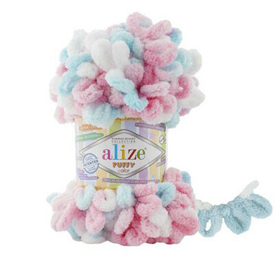 Пряжа вязальная Alize Puffy Color № 6377 (9 м) 100 гр, 1 шт.