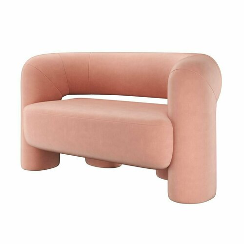 Диван ZAMPA двухместный прямой нераскладной для гостиной спальни на кухню в детскую комнату кабинет дачу салон красоты офисный детский мягкая мебель для интерьера дома отдыха для уюта велюр розовый 49755₽