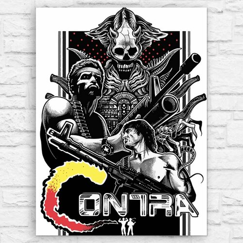 Картина по номерам на холсте игра Contra (Сега, Денди, 16 bit, 8 bit) - 13566 В 30x40 contra 8 bit