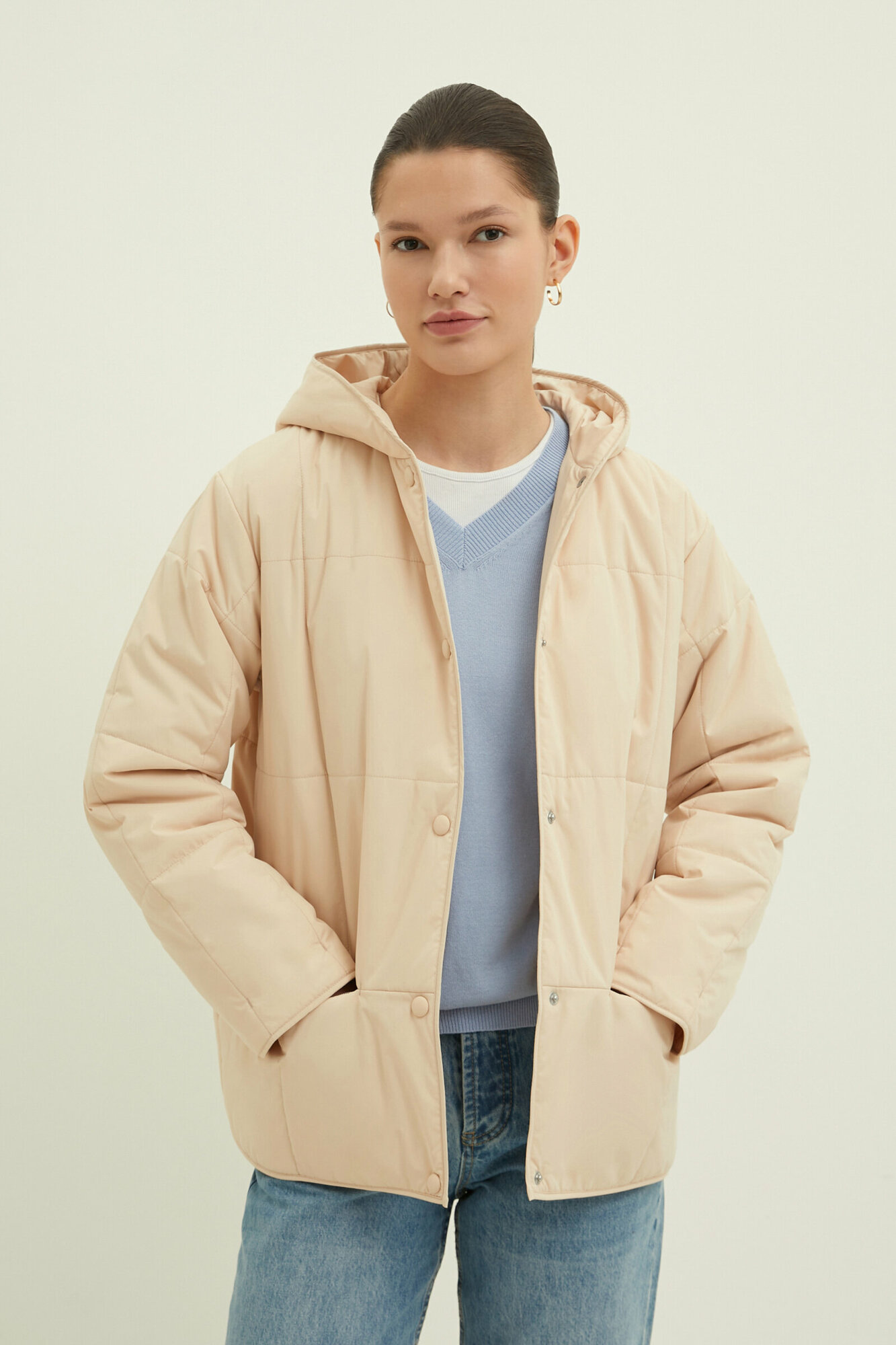 Куртка женская Finn Flare цвет: кремовый BAS-10090. BE_704 L