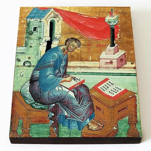 Апостол от 70-ти Лука Евангелист, иконописец, печать на доске 8*10 см
