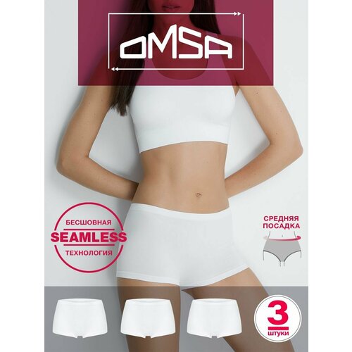 Трусы Omsa, 3 шт., размер 44/46 (2/3-S/M), белый трусы omsa 3 шт размер 44 46 2 3 s m мультиколор