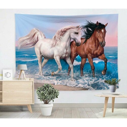 Тканевое панно с изображением лошадей 150*230(см) арт.6079