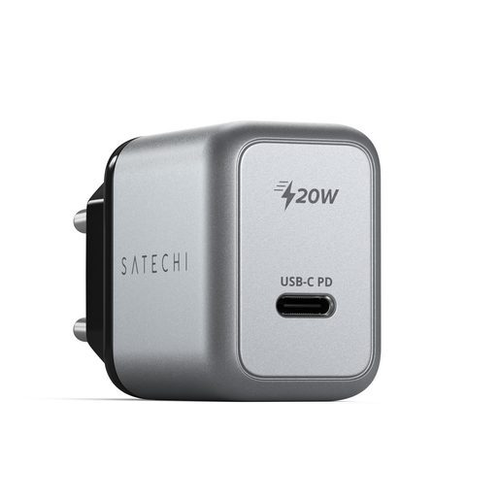 Сетевое зарядное устройство Satechi Wall Charger USB-C 20W PD(ST-UC20WCM-EU), цвет серый satechi сетевое зарядное устройство satechi wall charger usb c pd 20вт серый космос st uc20wcm eu