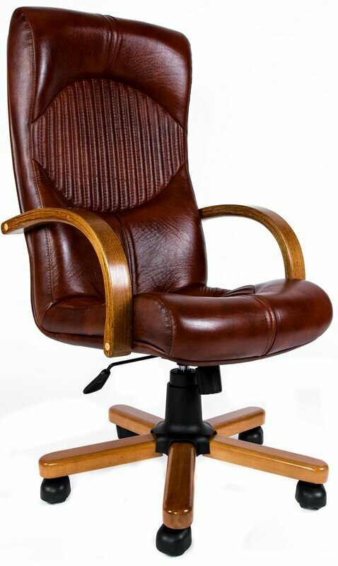 Компьютерное кресло Гермес EX офисное, обивка: натуральная кожа, цвет: коричневый
