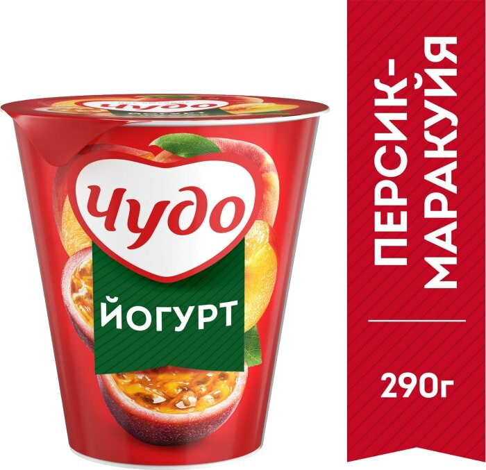 Йогурт Чудо Персик-Маракуйя 2% 290г