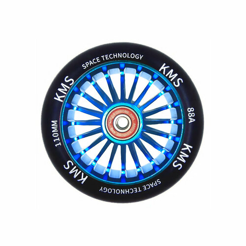 колесо sport для трюкового самоката 110 мм спицы синее алюминий kms 805419 Колесо Sport для трюкового самоката 110 мм Спицы синее (алюминий) KMS, 805419
