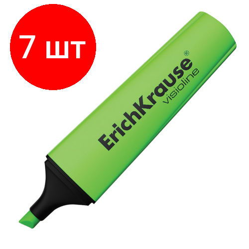 Комплект 7 шт Текстовыделитель ERICH KRAUSE Visioline V-12 зеленый линия 06-52 мм 32497 414₽