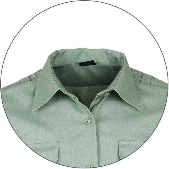 Женская форменная рубашка с длинным рукавом, зеленая р.50/158-164