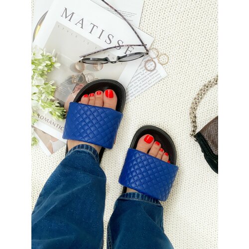 фото Тапочки лапки кошки, размер 25 - 25.5 см, синий